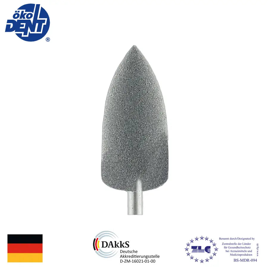 Gomas de Pulido para Acrílicos. Pieza de mano, Llama, Grano Medio. Big Black. Odontología