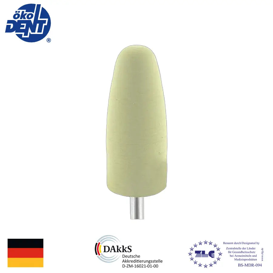 Gomas de Pulido para Acrílicos. Pieza de mano, bala, grano fino. Big Yellow. Odontología