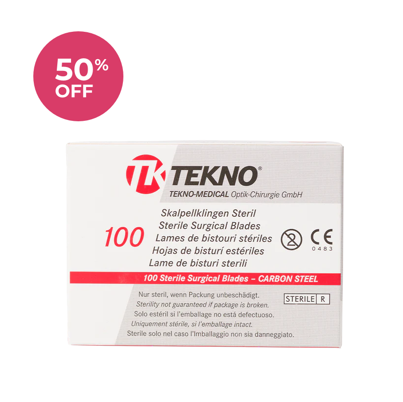 Caja 100u hojas bisturí 15C Tekno Alemania