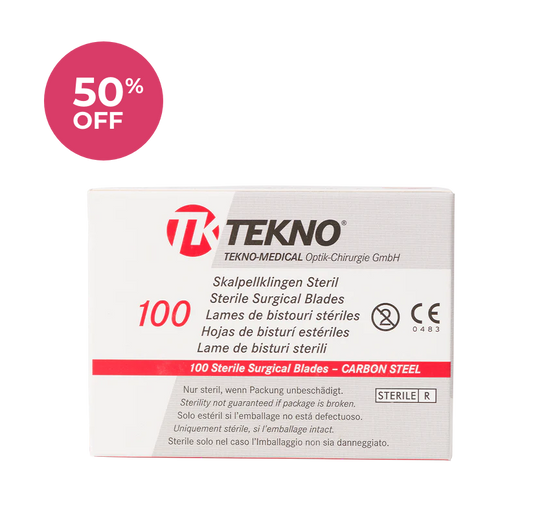 Caja 100u hojas bisturí 15C Tekno Alemania
