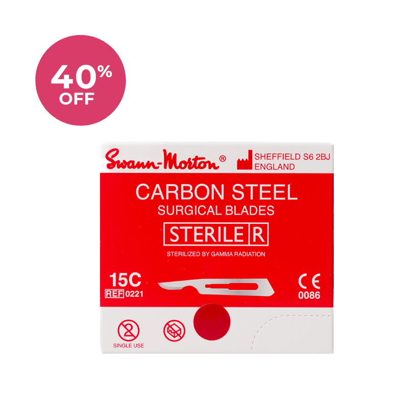 Caja 100u hojas bisturí 15C Swann Morton UK